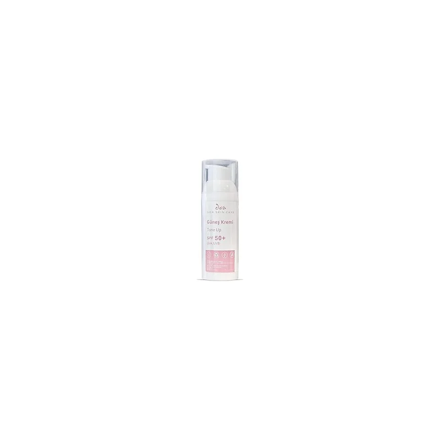 Doa Skin Care Tone-Up Güneş Kremi SPF50+ (60ml), Cilt Tonu Eşitleyici Kızarıklık Giderici