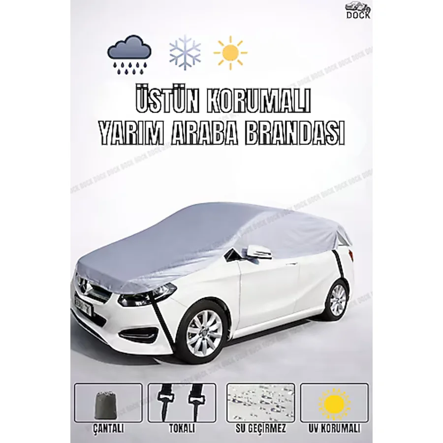 Dock GRİ YARIM ARABA BRANDASI (4MEVSİM KULLANIM)