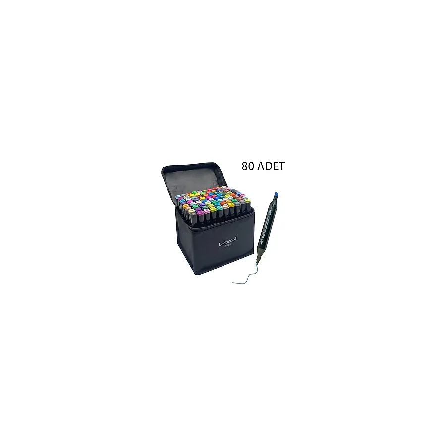 Dodocool 80'li Çift Uçlu Touch Marker Art Tasarım Keçeli Kalem Seti Çantalı Taşınabilir Ithal Ürün - Karışık