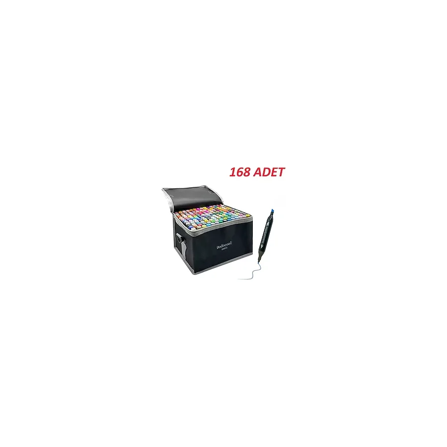 Dodocool Touch Marker Art Çift Uçlu 168 Adet Kalem Seti Çantalı Premium Keçeli Boyama Kalemi