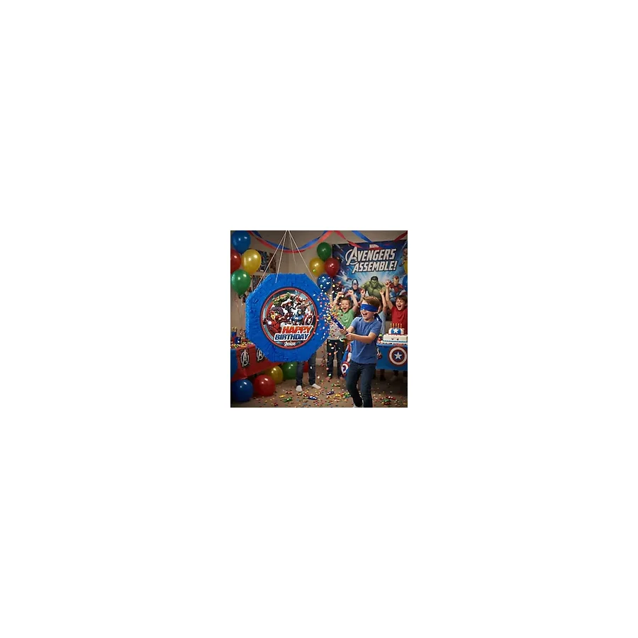 Dodomar Avengers Yenilmezler Pinyata 42 cm Sopalı Doğum Günü Parti Oyunu Seti