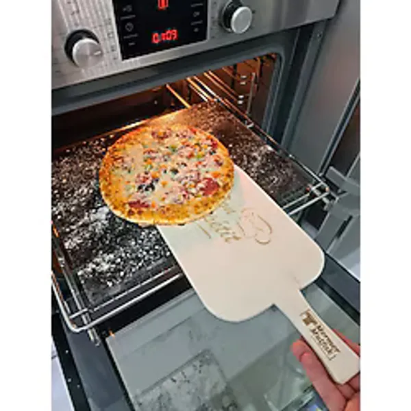 Doğal Bazalt Fırın Pişirme Taşı & Ahşap Fırın Küreği 30X40 + Kürek