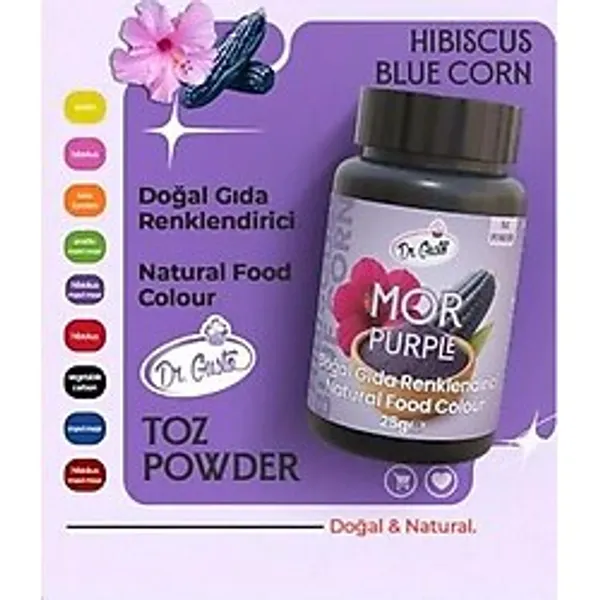 DOĞAL TOZ GIDA BOYASI DR.GUSTO 25 GR MOR