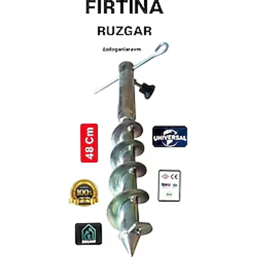 Dogant Fırtına XXXX L Plaj Bahçe Kamp Şemsiye Tente Yer Kazığı 48 cm - Gri
