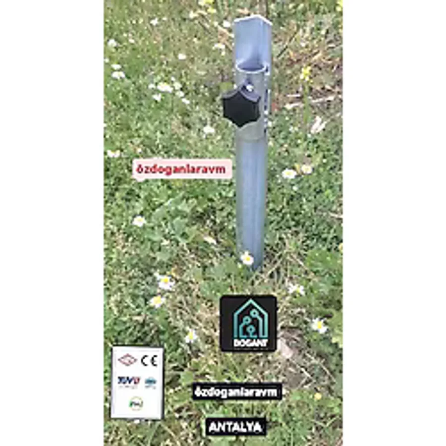 Dogant Şemsiye Kazığı Metal Bahçe Şemsiye Sabitleme Aparatı Kazığı - Gri