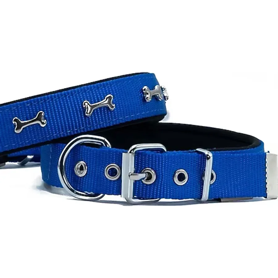 Doggie Konfor Dokuma Kemikli Boyun Tasması Royal Blue 2.5x42-50 cm (DSBT-2562 L)