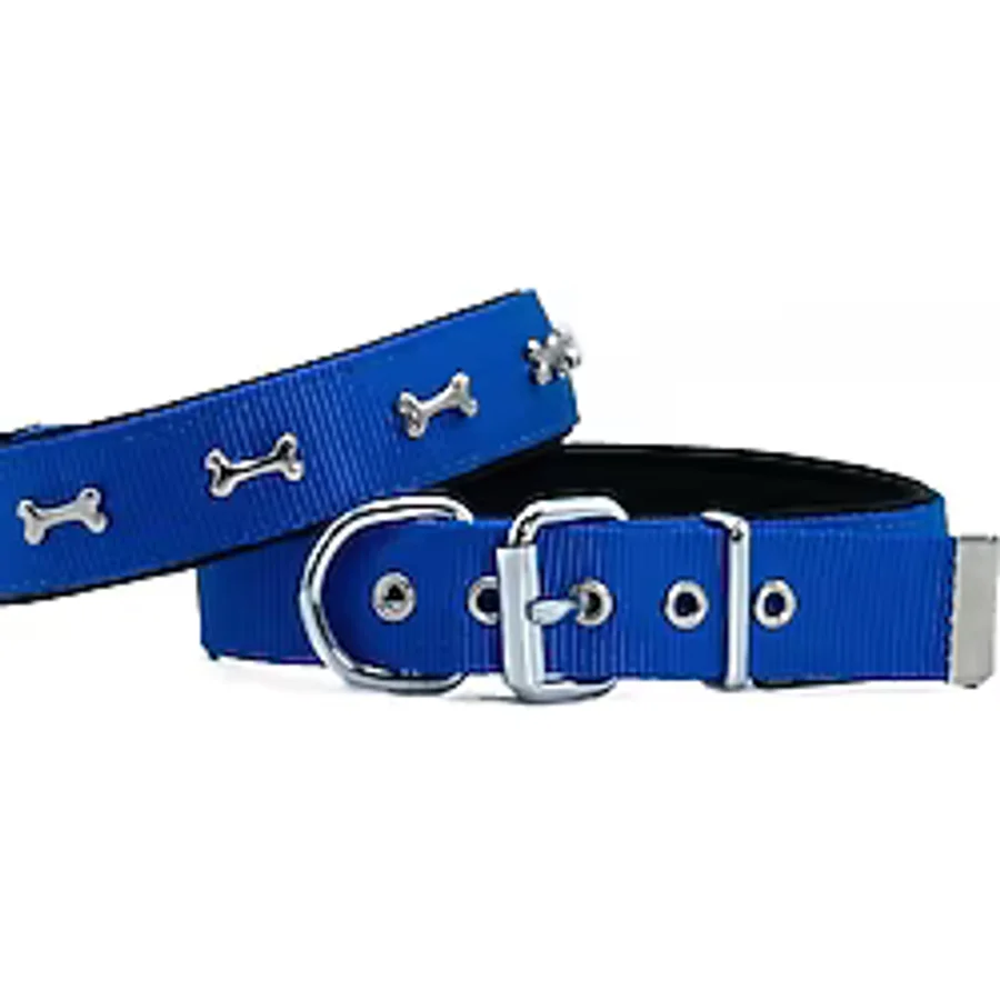Doggie Konfor Dokuma Kemikli Boyun Tasması Royal Blue 3.0x42-50 cm (DSBT-3062 M)