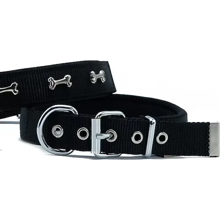Doggie Konfor Dokuma Kemikli Boyun Tasması Siyah 2.5x37-45 cm(DSBT-2562 M)
