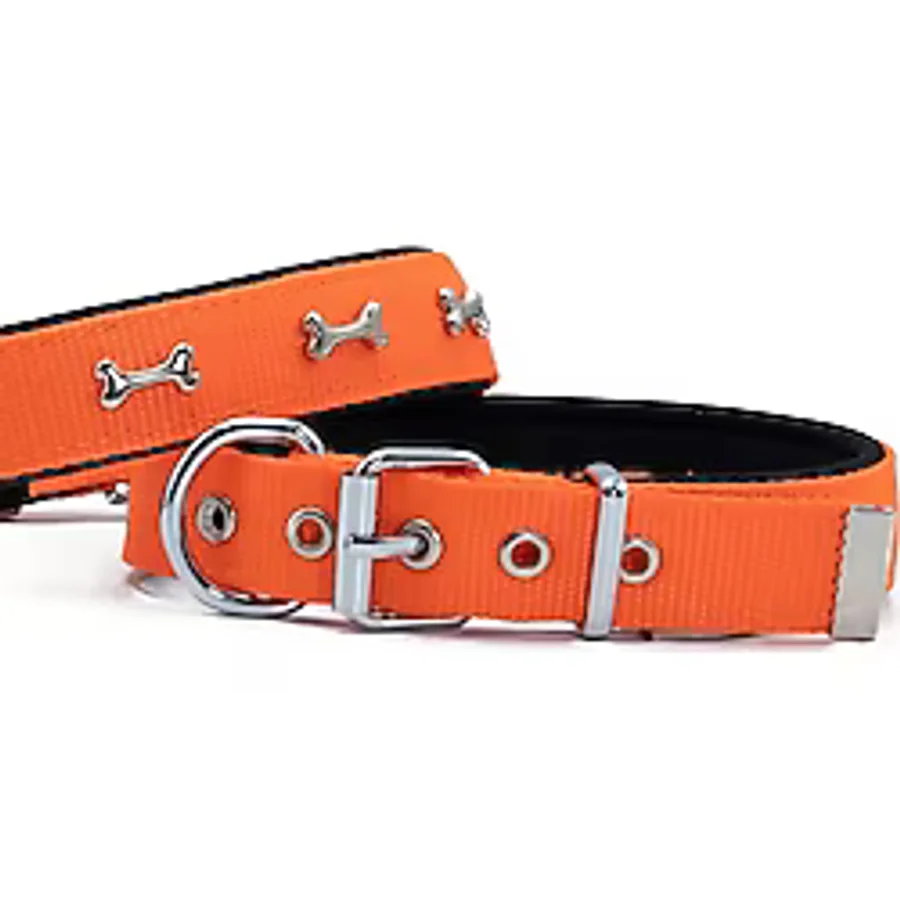 Doggie Konfor Dokuma Kemikli Boyun Tasması Turuncu 2.5x42-50 cm (DSBT-2562 L)