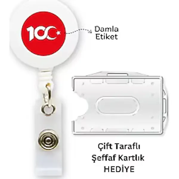 doktorbonem Cumhuriyet 100. Yıl Yoyo Yaka Kartlığı Yatay Dikey Kart Koruyucu