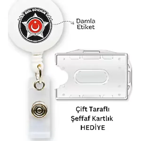 Doktorbonem Özel Güvenlik Damla Etiket Yoyo Yaka Kartlığı Yatay Dikey Kart Koruyucu