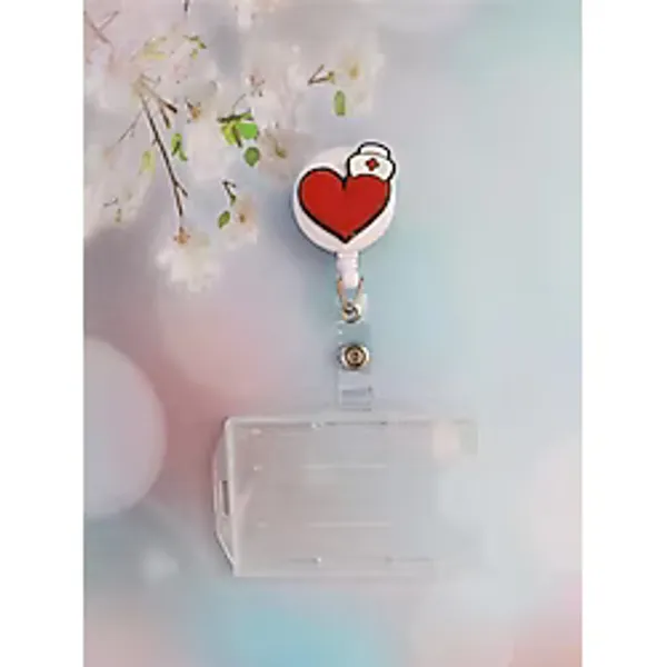 Doktorbonem Sağlıkçı Kalbi Silikon Yoyo Yaka Kartlığı Yatay Dikey Kart Koruyucu