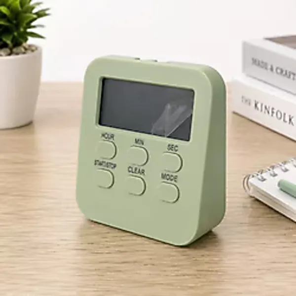 DOL-288 YEŞİL Öğrenci Masaüstü Dijital Timer Alarmlı Geri Sayım, Kronometre ve Saat Modu Büyük LCD Ekran Manyetik Zamanlayıcı-DOL288
