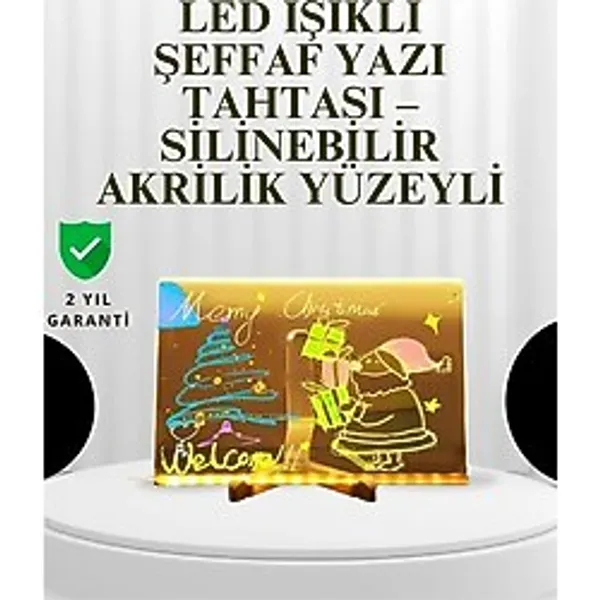 Dolapmix Dekoratif LED Yazı Tahtası - Silinebilir, Neon Kalemli, Planlama ve Hatırlatma İçin Ideal