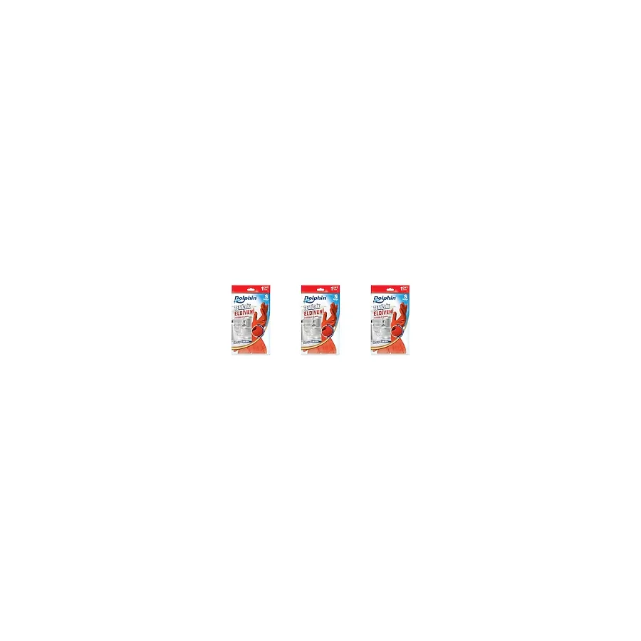 Dolphin Lateks Bulaşık Temizlik Eldiveni - Kırmızı - Small Boy ( Küçük ) - 7-7,5 - 3 Paket