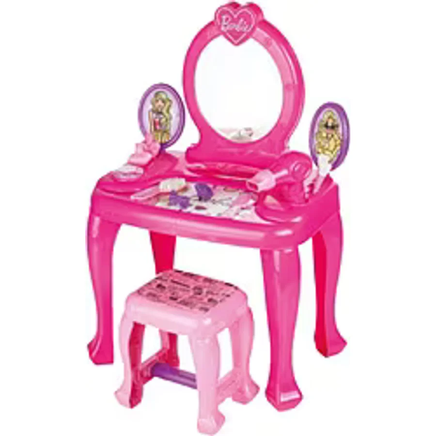 Dolu Barbie Ayaklı Makyaj Masası ve Sandalye Seti 1609