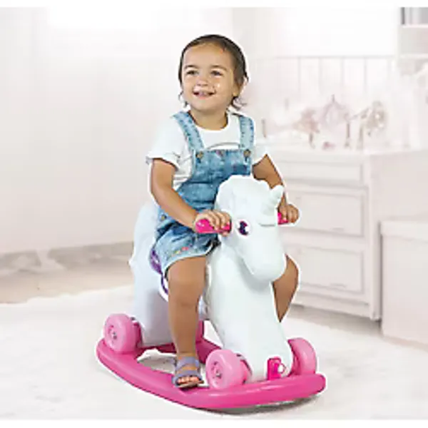 Dolu Oyuncak Unicorn Sallanan Tekerlekli At