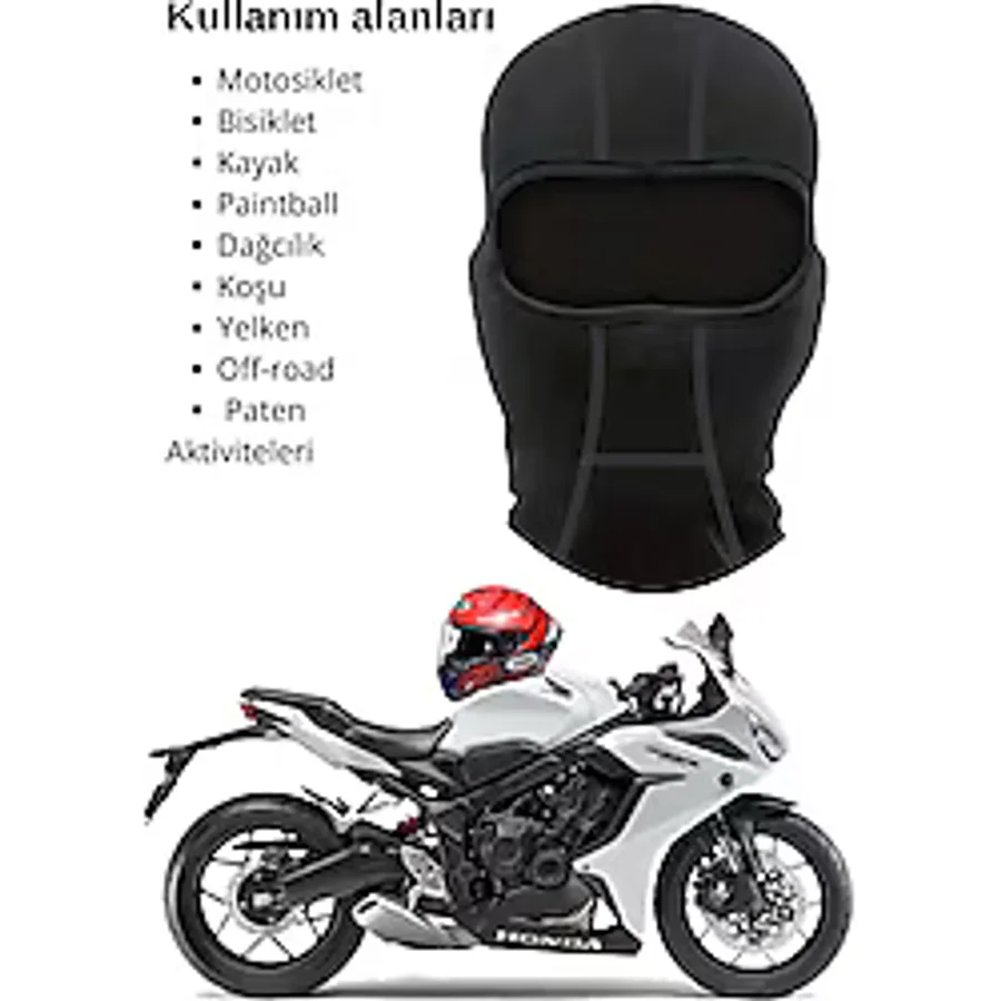 DOMİN SPOR Motosiklet Balaklava Nefes Alan Motorcu Termal Maske Çok Amaçlı Sporcu Maskesi