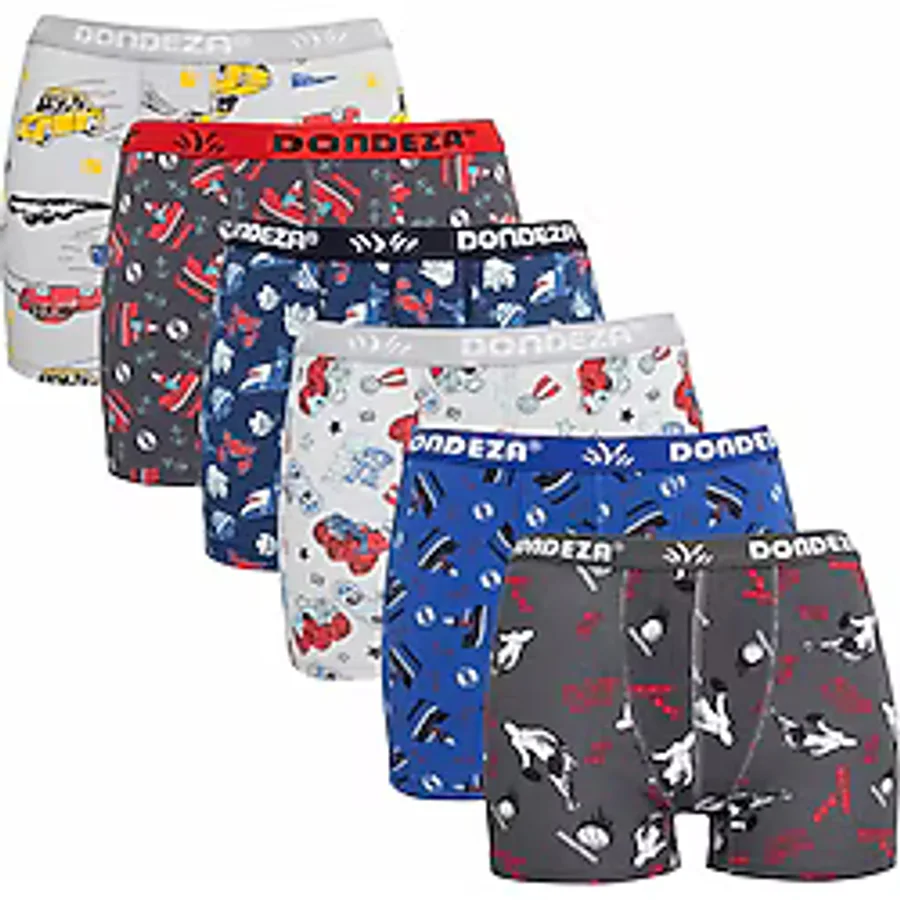 Dondeza 6lı Erkek Çocuk Renkli Desenli Boxer Külot Çocuk Baksır