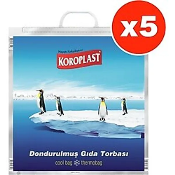 Dondurulmuş Gıda Torbası, 50X52 Cm, 5 Adet, Mavi - 001 - Beyaz - 0,5 ml