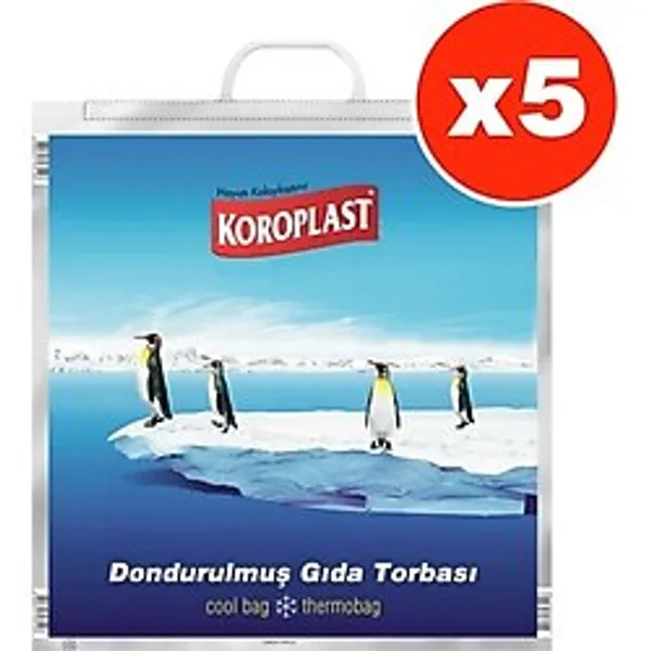 Dondurulmuş Gıda Torbası, 50X52 Cm, 5 Adet, Mavi