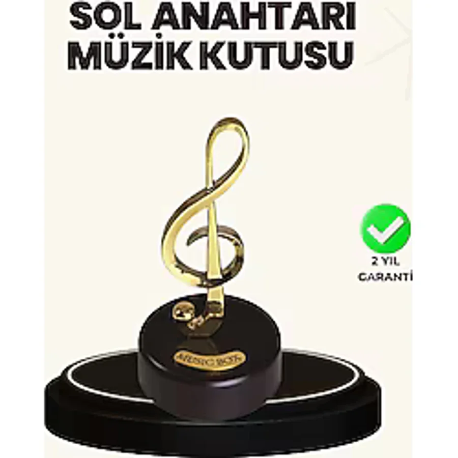 Dönen Sol Anahtarı Figürlü Müzik Kutusu Şık Hediyelik Dekor