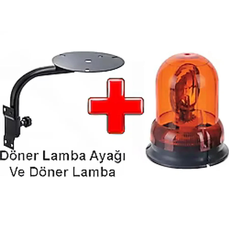 Döner (Tepe) Lamba 12V Ve Mafsallı Döner Lamba Ayağı Set