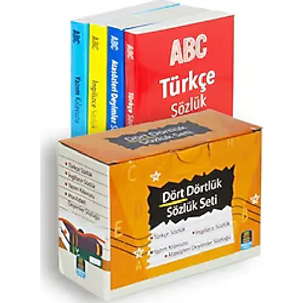 Dört Dörtlük Sözlük Seti Abc Ilk Ve Orta Öğretim Tdk Uyumlu (4 KİTAP KUTULU)
