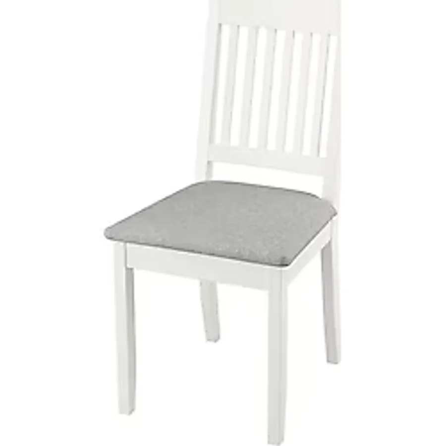 Döşemeli Ahşap Sandalye, Beyaz-Tibbleby Bej Gri