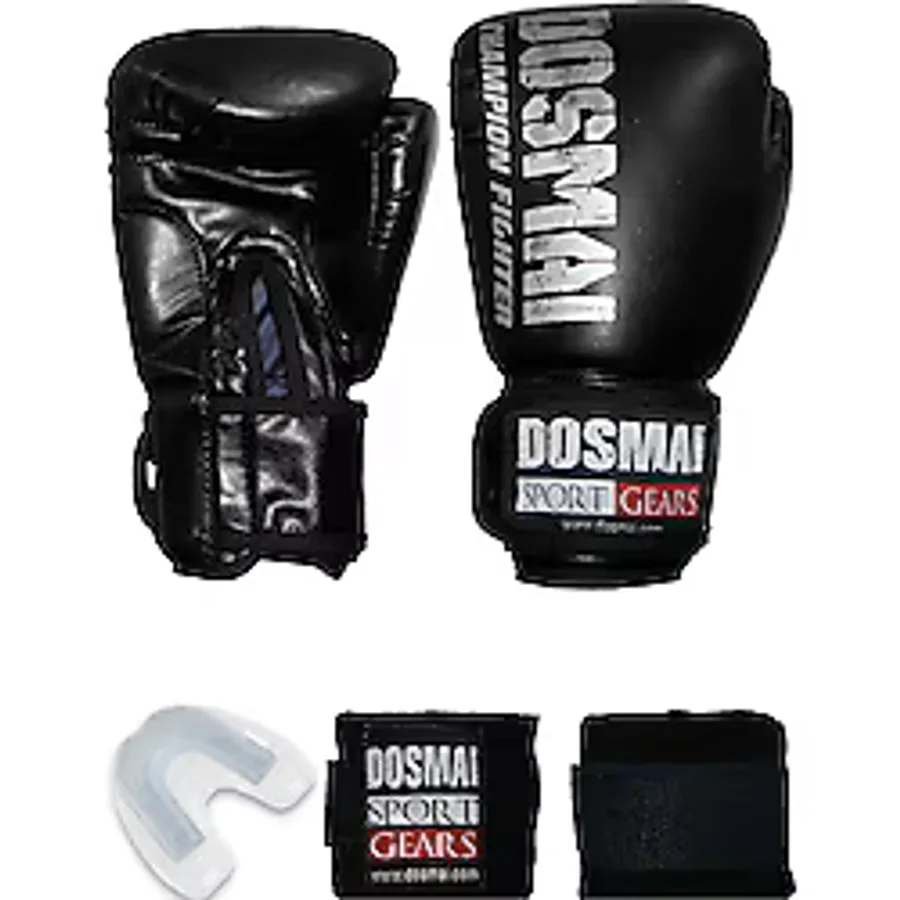 Dosmai Esquize Boks Eldiveni Boks Dişlik Boks Bandaj Seti Siyah