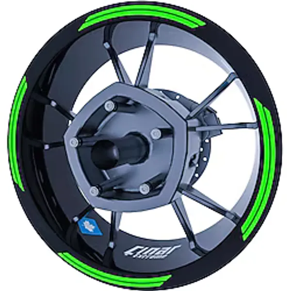 Double Stripe Floresan Yeşil Jant Şeridi Sticker Çınar Extreme