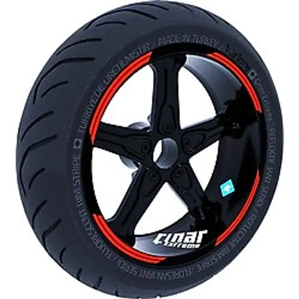 Double Stripe Tasarımlı Bayrak Kırmızı Jant Şeridi Sticker Çınar Extreme