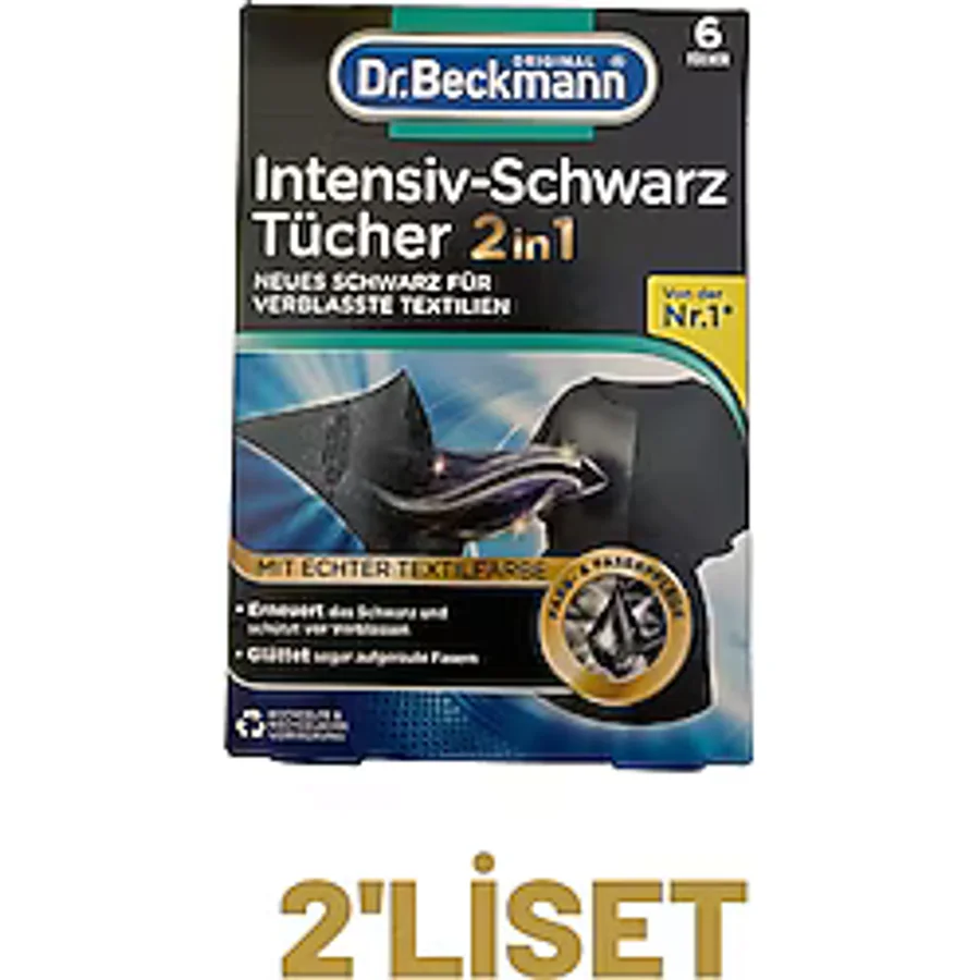 Dr.Beckmann Koyu-Siyah Çamaşırlar İçin Yenileyici ve Renk Koruyucu Mendil 2 x 6'lı - 200 gr