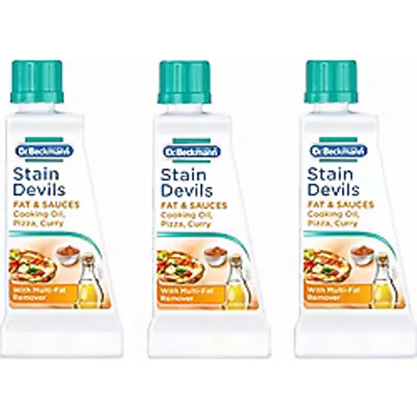 Dr Beckmann Leke Devils Yağ ve Soslar Yemeklik Yağ, Pizza & Köri Leke Çıkarıcı (3 x 50ML) - 1 kg