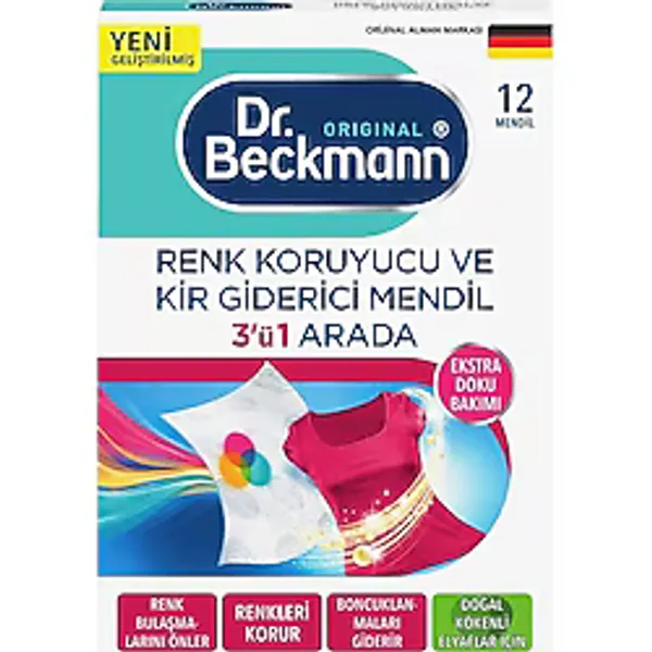 Dr. Beckmann Renk Koruyucu Mendil 12'li 2 Adet