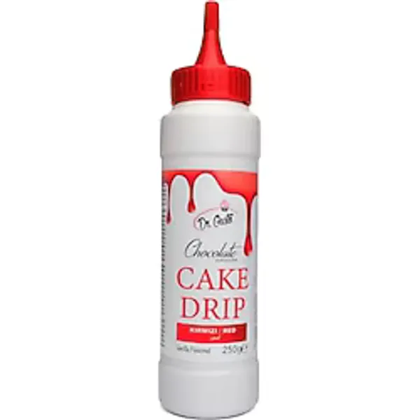 Dr. Gusto Kırmızı Cake Drip, 250 g, Pasta ve Kek Çikolata Kaplama Sosu