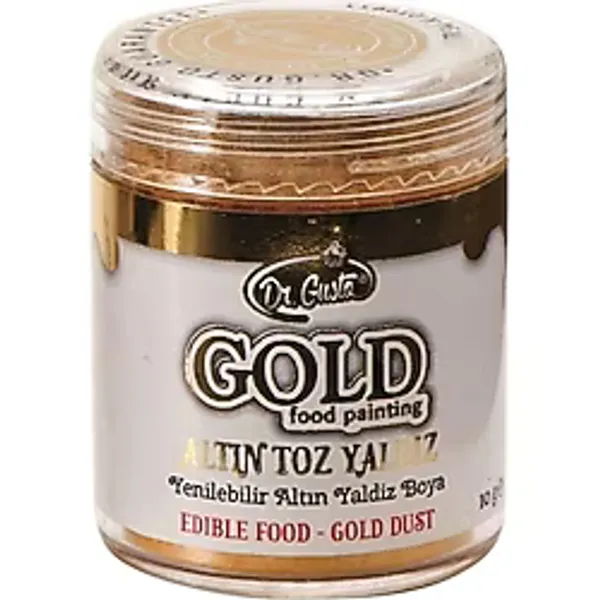 Dr. Gusto Yenilebilir Metalik Altın Toz Gıda Boyası 10 gr