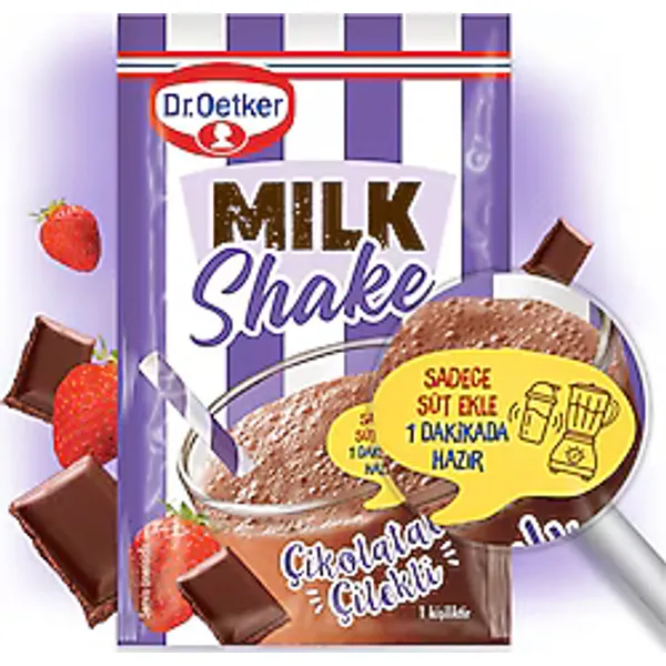 Dr. Oetker Çikolata Çilekli Milkshake Toz İçecek 24 gr