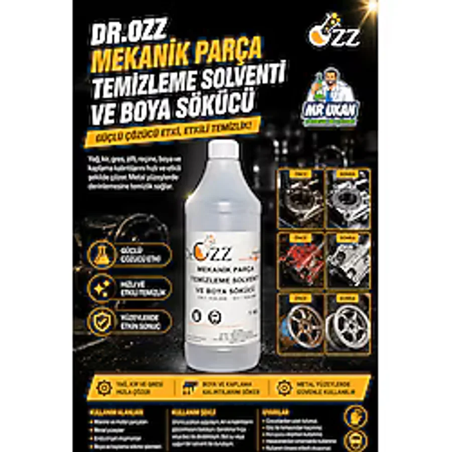 Dr.Ozz Boya Sökücü Mekanik Parça Temizleyici Metal Parça Yağ Temizleyici Solvent Sprey 1 Kg