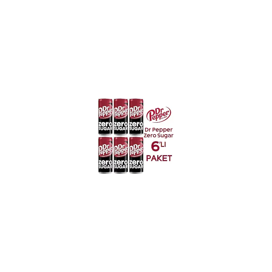 Dr Pepper Zero Karışık Aromalı Şekersiz Gazlı İçecek 6 x 330 ML