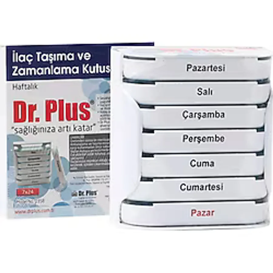 Dr Plus Ilaç Hap Saklama Kutusu Haftalık 7X24 Beyaz