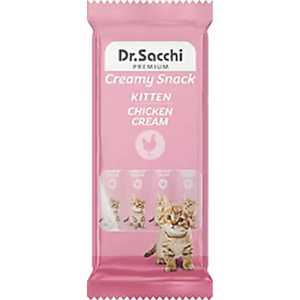 Dr. Sacchi Creamy Snack Kitten Tavuklu 4'lü Krema Kedi Ödül Maması