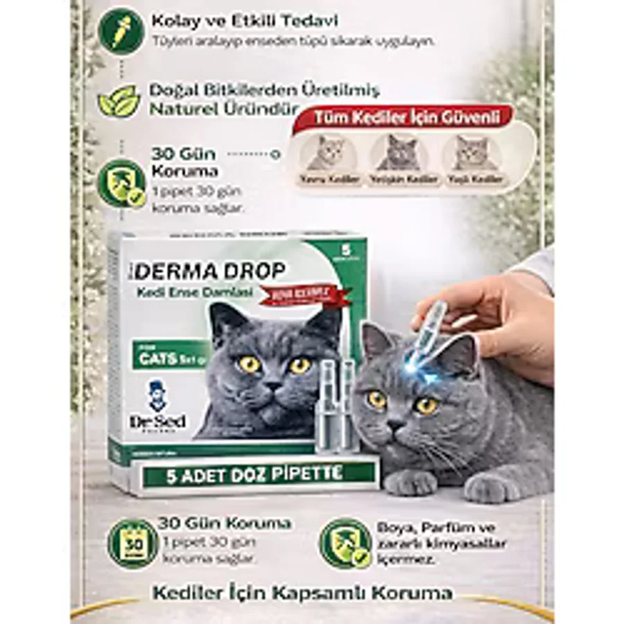 Dr. Sed Derma Kedi Ense Damla 4 Kutu