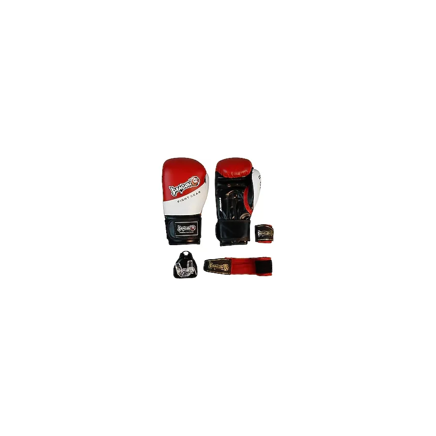 Dragondo 33044-p Jr Çocuk Boks Eldiveni Seti Eldiven+bandaj+dişlik Kırmızı