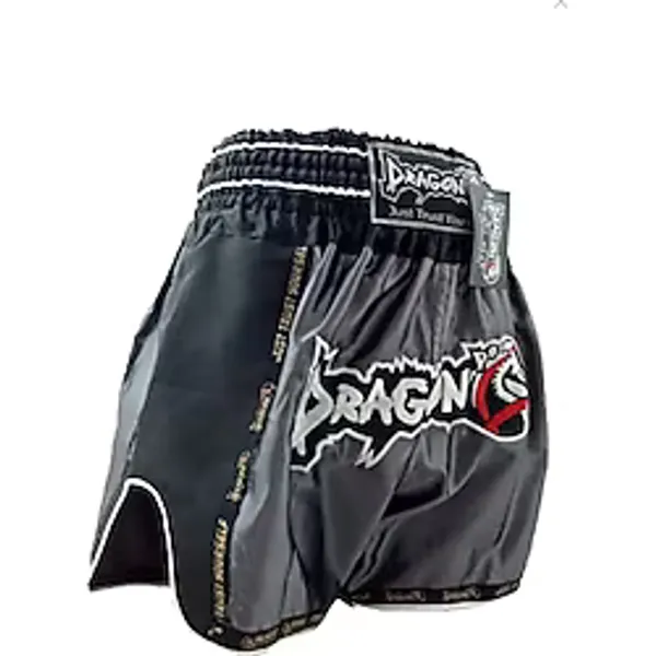 DragonDo MT3075 Retro NEO Kick Boks Şortu Muay Thai Şort Antrasit