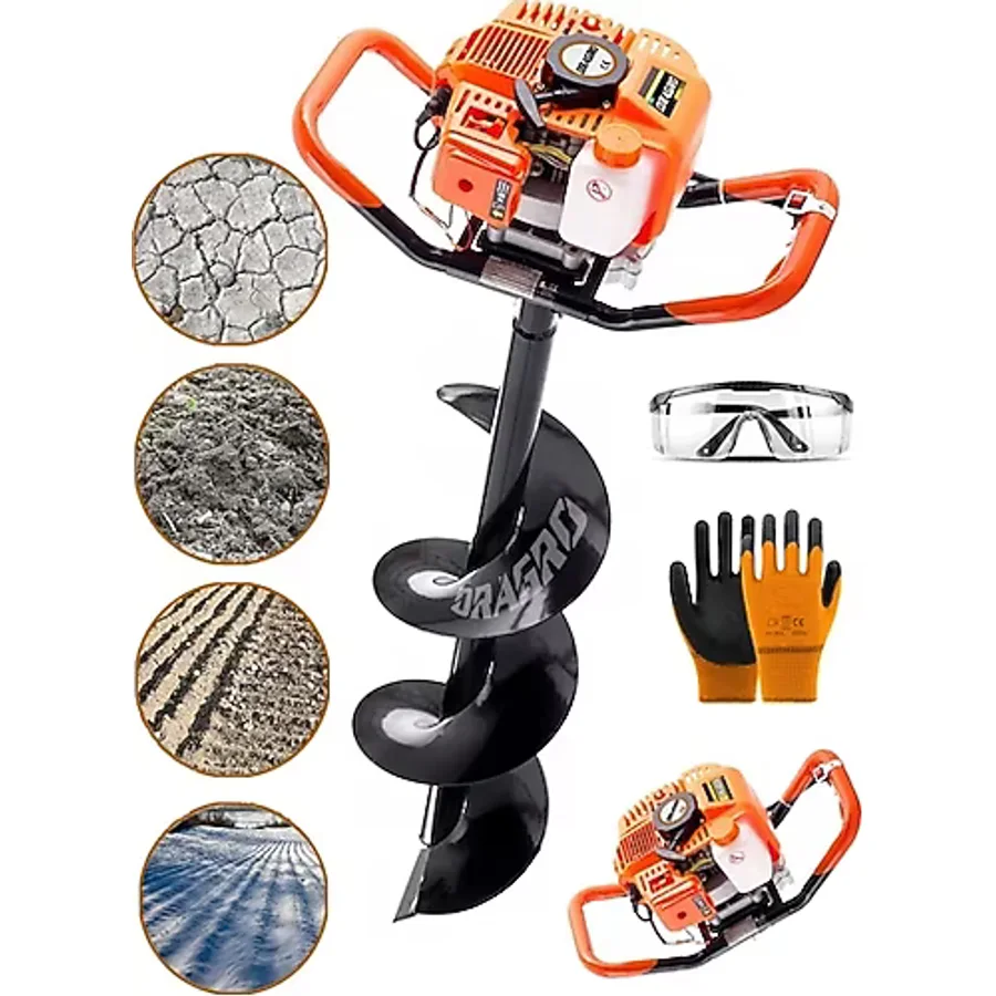 Dragro 9.9 Hp 15 cm Benzinli Toprak Burgu Makinesi