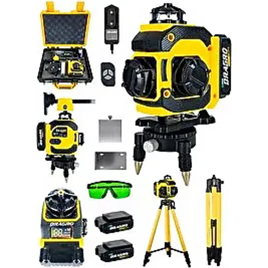Dragro Pro 16 Köşe Yeşil Lazer Hizalama Terazi 360° Mıknatıslı Çantalı Otomatik Hizalama Metre