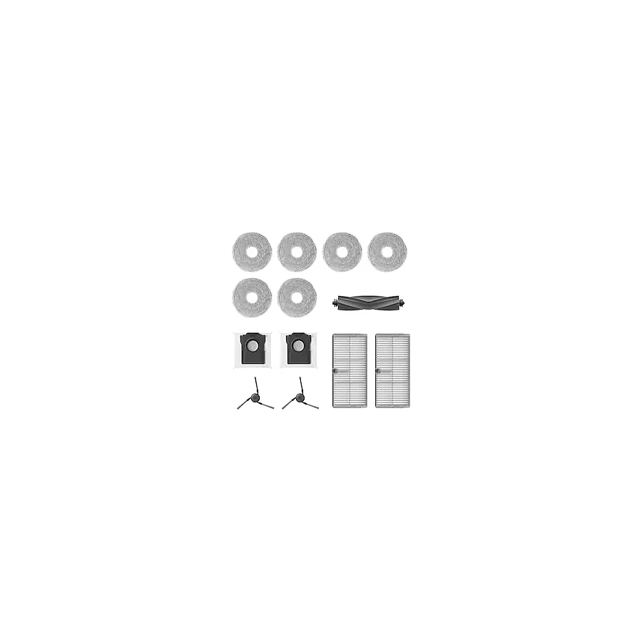 Dreame Orijinal X40 Ultra/L40 Ultra Robot Süpürge Aksesuar Seti 1 Xana Fırça (Kauçuk)+2 x Yan Fırça+2 x Toz Kutusu Filtresi+2 x Toz Torbası+3 x Çift Paspas Bezi(6 Adet) Içerir