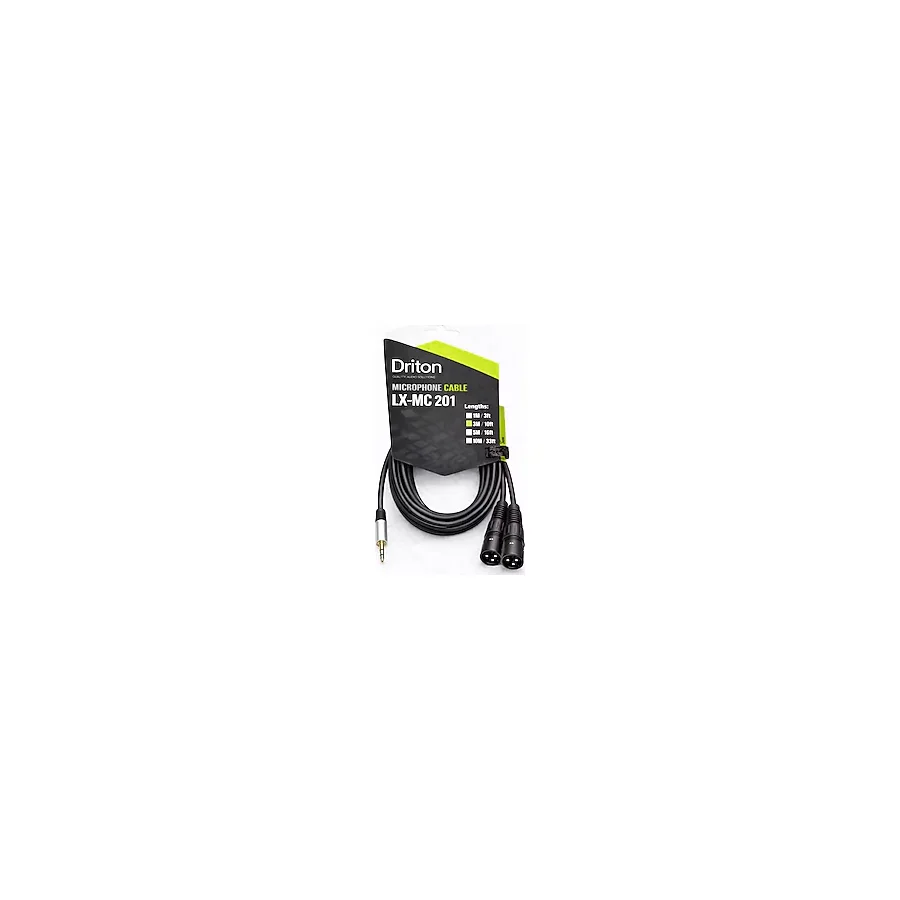 DRİTON LX-MC LX-201 3 METRE SES VE IŞIK SİSTEMİ İKİ XLR-XLR ERKEK VE 3.5 STEREO JACK KABLO