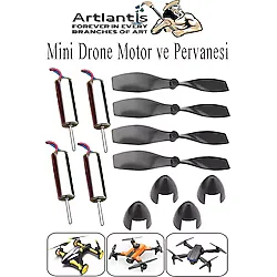 Drone Motoru Ve Pervanesi 4 Adet Dc Mini Dron Motor Yüksek Hızlı Çekirdeksiz Pervane Kanatı Deney Okul Helikopter Uçak